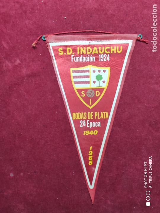 Fanions de collection: BANDERIN S D INDAUCHU FUNDACION 1924 BODAS DE PLATA 2&ordf; EPOCA 1940 1965 26 CM