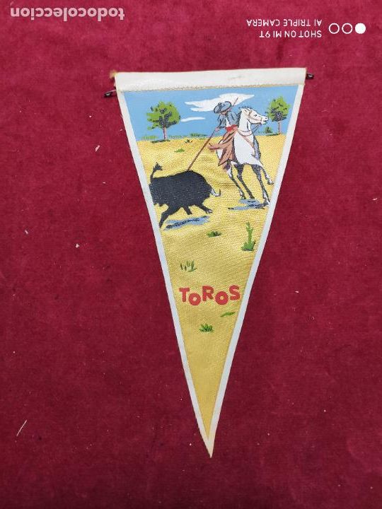 Banderines de colecci&oacute;n: banderin toros 26 cm a&ntilde;os 60