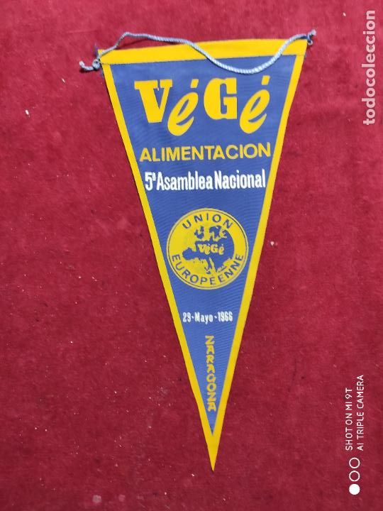 Banderines de colecci&oacute;n: BANDERIN VEGE ALIMENTACION 5&ordf; ASAMBLEA NACIONAL 1966 ZARAGOZA 28 ,5 CM