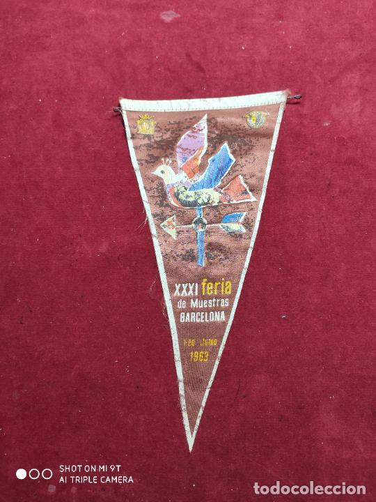 Sammlung von Wimpeln: banderin xxxI FERIA DE MUESTRA BARCELONA 1-20 JUNIO 1963 28 CM