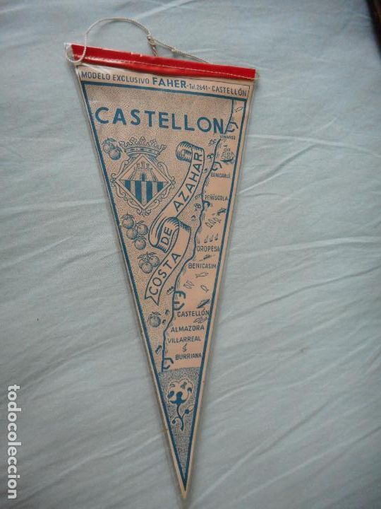 Bandierine di collezione: ANTIGUO BANDERIN RECUERDO DE CASTELLON. MODELO FAHER. A&Ntilde;OS 60