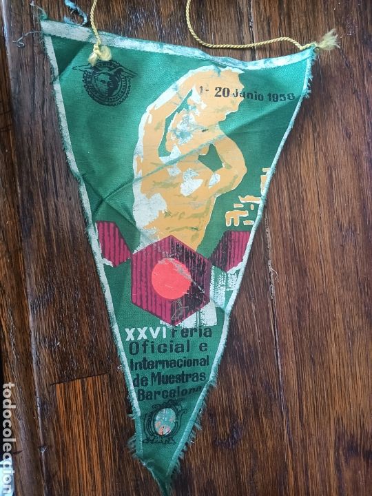 Galhardetes de cole&ccedil;&atilde;o: BANDERIN XXVI FARIA OFICIAL INTERNACIONAL DE MUESTRAS DE BARCELONA 1958