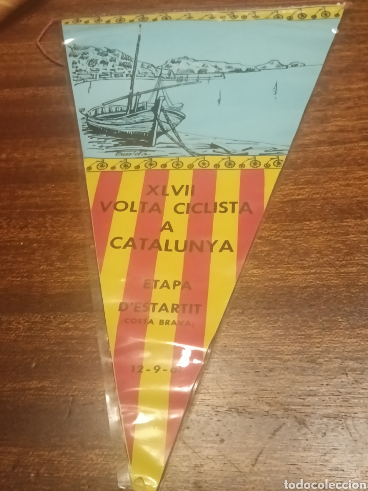 Galhardetes de cole&ccedil;&atilde;o: BANDERIN XLVII VOLTA CICLISTA A CATALUNYA ETAPA ESTARTIT 1967