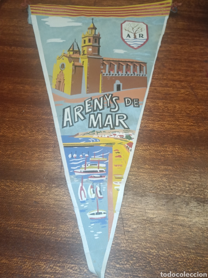 Galhardetes de cole&ccedil;&atilde;o: BANDERIN ARENYS DE MAR ANTIGUO DE TELA