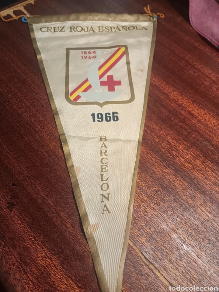 Galhardetes de cole&ccedil;&atilde;o: BANDERIN CRUZ ROJA ESPA&Ntilde;OLA BARCELONA 1966