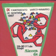 Banderines de colección: BANDERIN IX CAMPAMENTO VASCO-NAVARRO DE MONTAÑA 1967, 29-30 Y 1 DE MAYO, SIERRA DE CANTABRIA. Lote 356981820