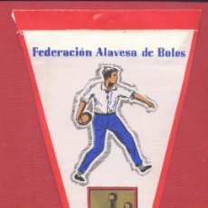 Banderines de colección: BANDERIN FEDERACION ALAVESA DE BOLOS, 1967, VER FOTOS. Lote 356982915