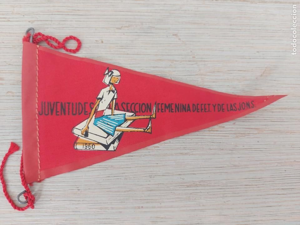 Fanions de collection: ANTIGUO MINI BANDERIN DE LAS JUVENTUDES DE LA SECCI&Oacute;N FEMENINA DE FET Y DE LA JONS -