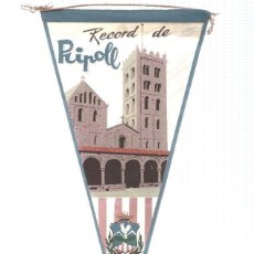 Banderines de colección: BANDERIN: RIPOLL - ILUSTRACION DEL MONASTERIO DE RIPOLL Y ESCUDO DE LA LOCALIDAD. Lote 366637396