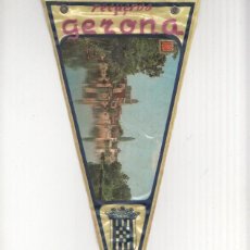 Banderines de colección: BANDERIN: GIRONA - FOTO DE LA LOCALIDAD DESDE EL RIO ONYAR. Lote 366655766