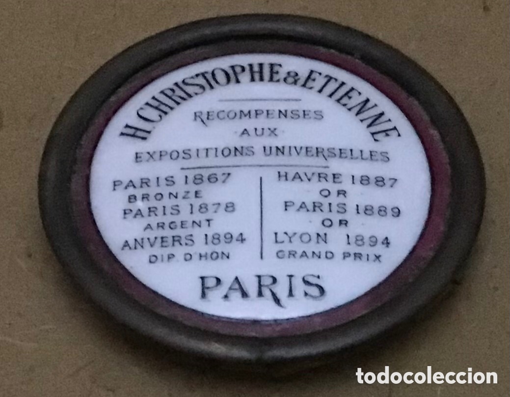 Fanions de collection: H.CHRISTOPHE & ETIENNE-RECOMPENSES AUX EXPOSITIONS UNIVERSELLES -EMBLEMA MARCA-PARIS-A&Ntilde;O 1800.