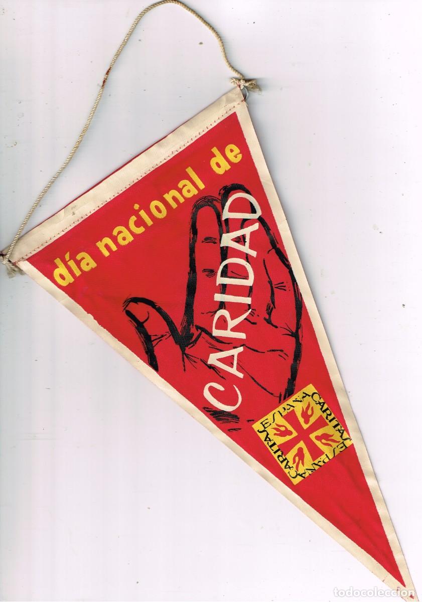 Fanions de collection: 50/60&acute;s ca. Bander&iacute;n TELA/SERIGRAF&Iacute;A D&iacute;a Nacional de Caridad - Caritas Espa&ntilde;a