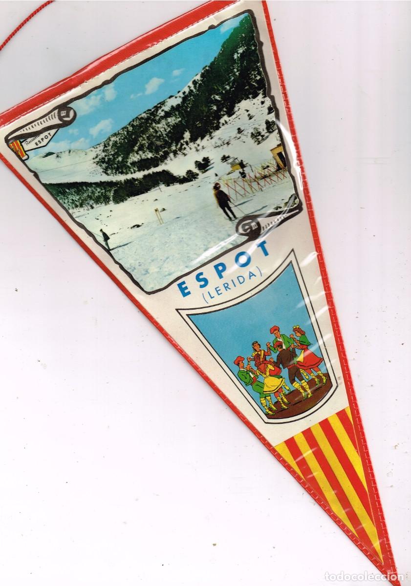 Fanions de collection: 60&acute;s ca. BANDER&Iacute;N PLASTIFICADO: ESPOT (L&Eacute;RIDA) PISTA ESQU&Iacute;