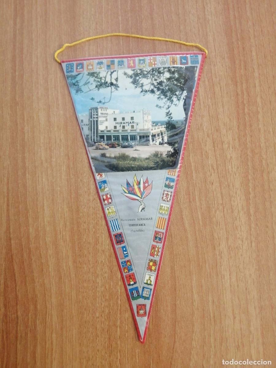 Fanions de collection: ANTIGUO BANDERIN DE RESTAURANTE MIRAMAR TORREBLANCA (CASTELLON).