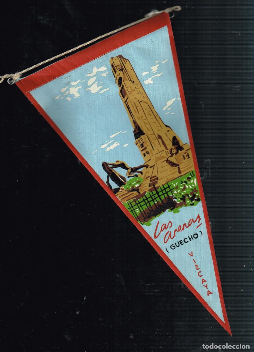 Fanions de collection: 60&acute;s ca. BANDER&Iacute;N TELA/SERIGRAF&Iacute;A: LAS ARENAS (GUECHO - VIZCAYA) EL HOMBRE QUE LUCH&Oacute; CONTRA EL MAR
