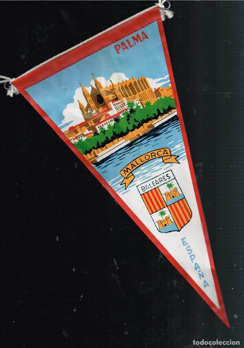 Fanions de collection: 50/60&acute;s ca. BANDER&Iacute;N TELA/SERIGRAF&Iacute;A PALMA MALLORCA BALEARES ESCUDO ZONA PUERTO Y CATEDRAL