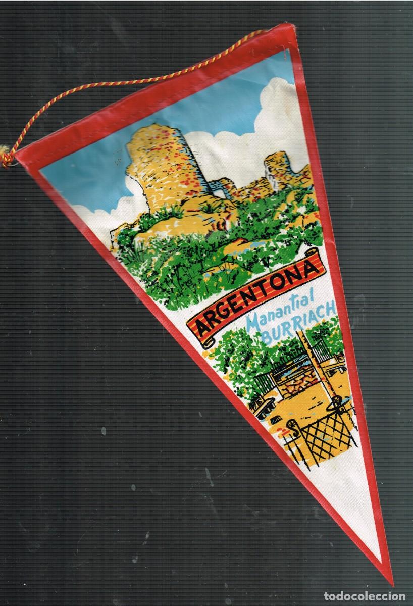 Fanions de collection: 60&acute;s ca. BANDER&Iacute;N TELA/SERIGRAF&Iacute;A: ARGENTONA RUINAS CASTILLO DE BURRIAC MANANTIAL BURRIACH (BURRIAC)