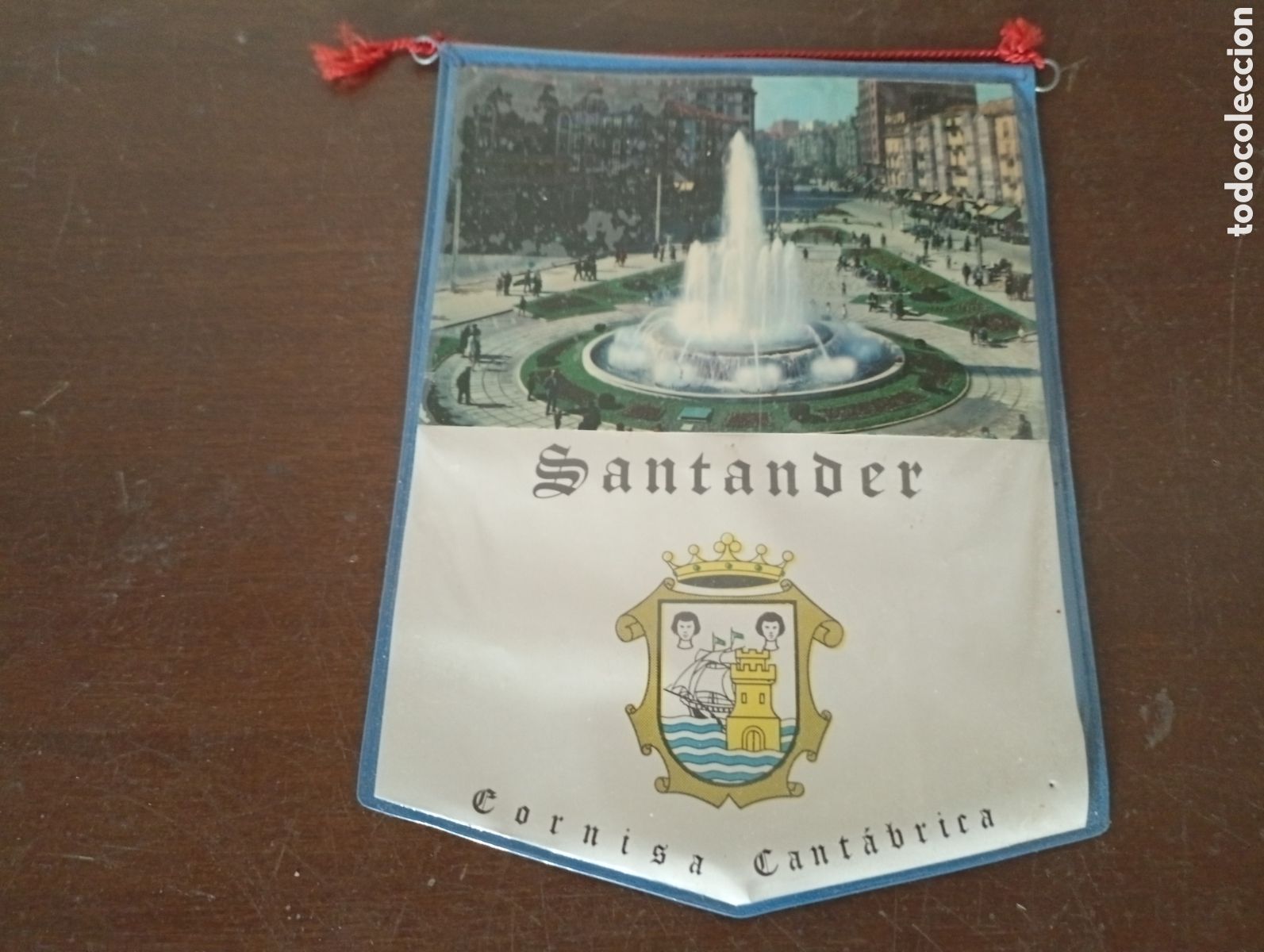 Collection pennants: Bander&iacute;n tela pl&aacute;stico Santander cornisa cant&aacute;brica recuerdo 15cm