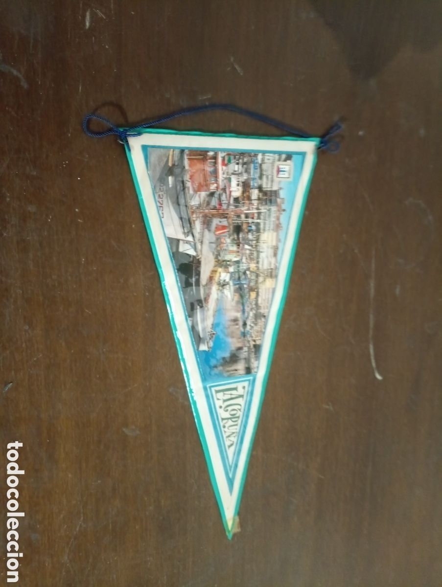 Fanions de collection: Bander&iacute;n tela pl&aacute;stico la coru&ntilde;a recuerdo 25cm