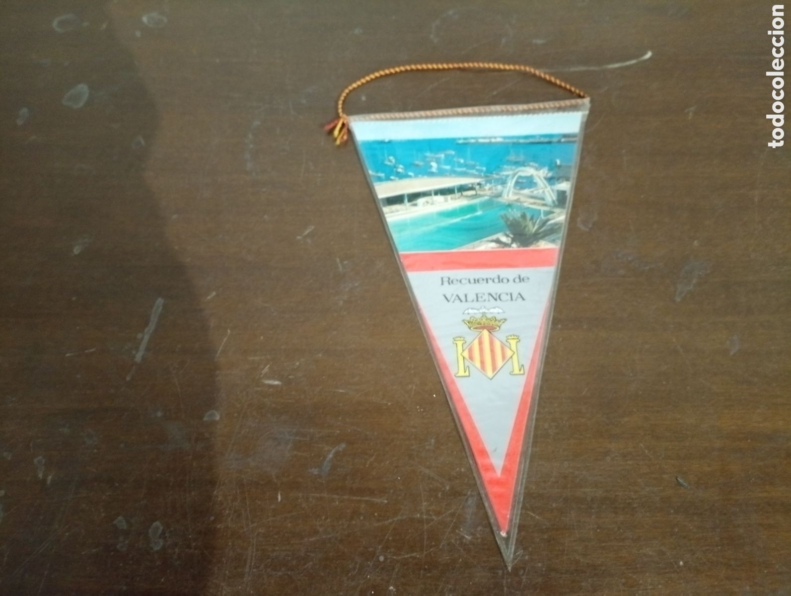 Fanions de collection: Bander&iacute;n tela pl&aacute;stico valencia recuerdo 25cm