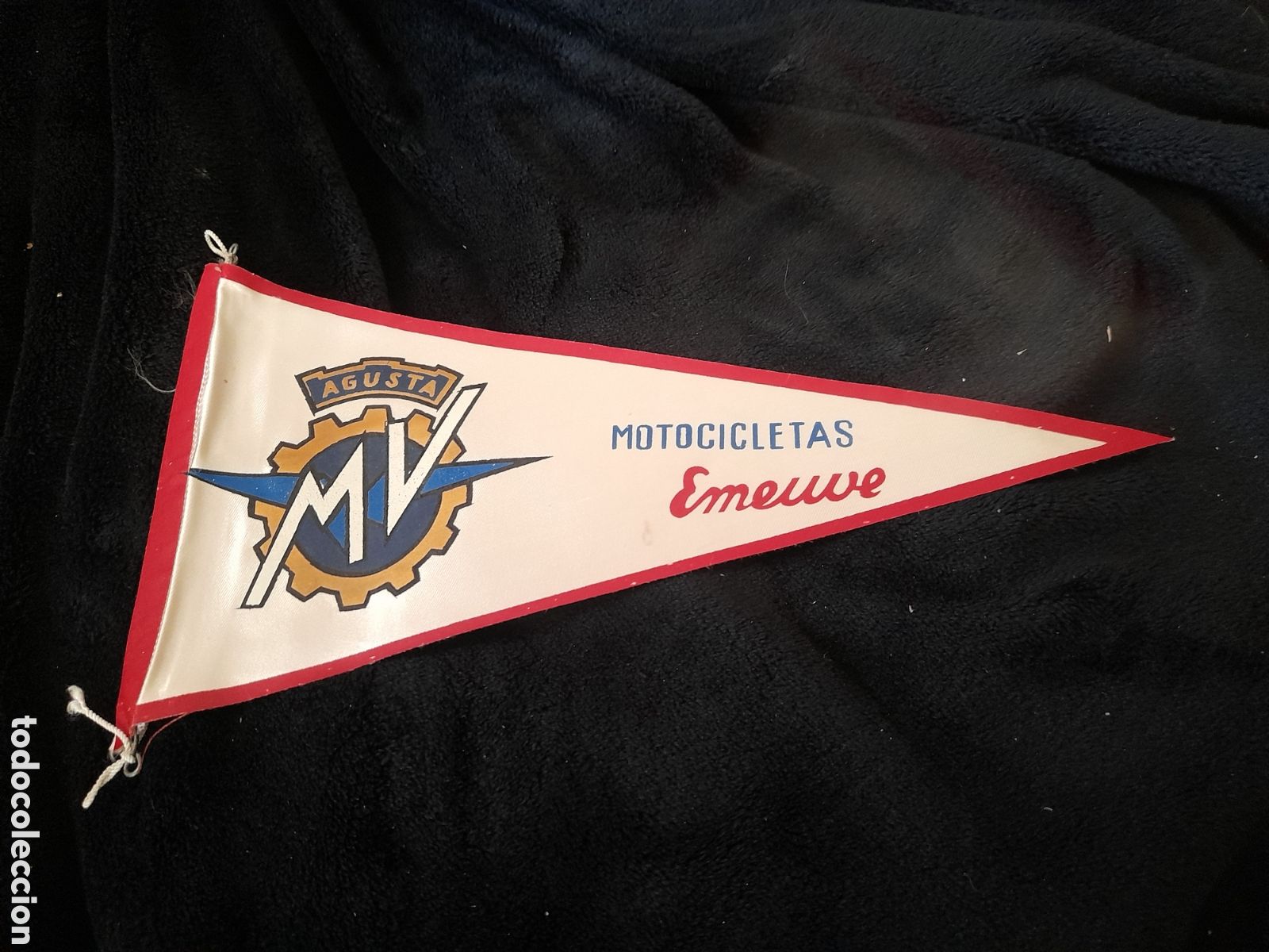 Sammlung von Wimpeln: Antiguo banderin, Motocicletas Emeuve, 27,5 cm de altura