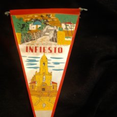 Banderines de colección: ANTIGUO BANDERIN, INFIESTO, MIDE 26 CM DE ALTURA