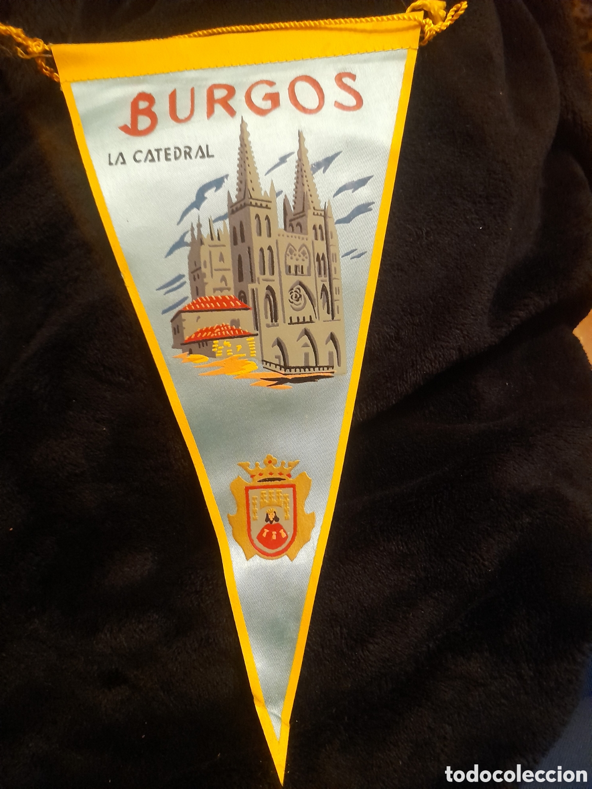Fanions de collection: Antiguo banderin, Burgos, La Catedral, mide 27 cm de altura