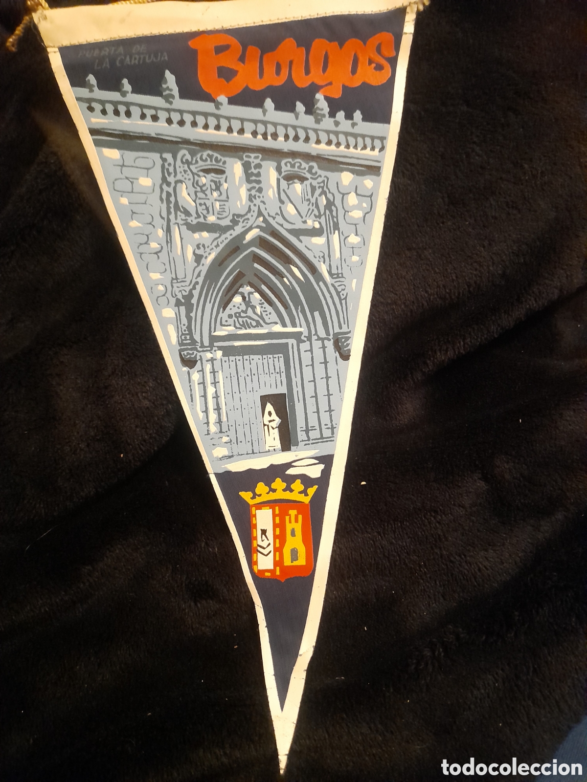 Bandierine di collezione: Antiguo banderin de Burgos, mide 27 cm de altura