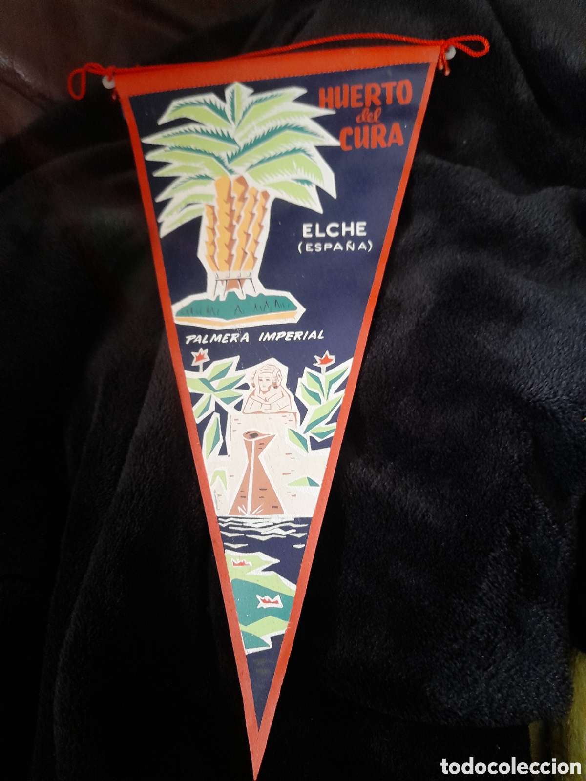 Banderines de colecci&oacute;n: Antiguo banderin, Huerto del Cura, Elche, 28 cm de altura