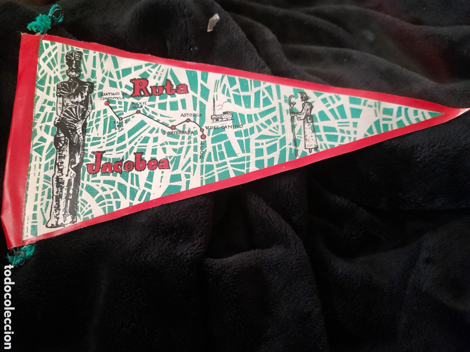 Bandierine di collezione: Antiguo banderin, Ruta Jacobea, 30 cm de altura