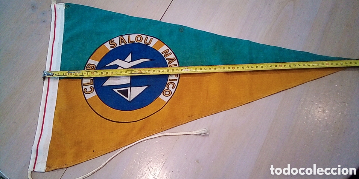Sammlung von Wimpeln: &Uacute;NICO TC BANDERIN GIGANTE OFICIAL CLUB N&Aacute;UTICO DE SALOU YATE BARCO VELERO TELA 68x38CM