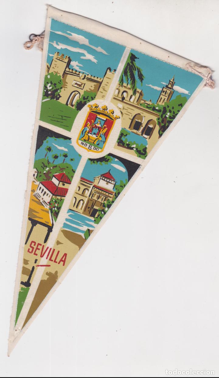 Fanions de collection: ANTIGUO BANDERIN DE TELA - SEVILLA - (27X15)