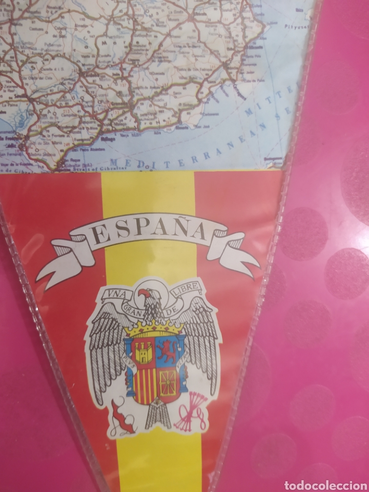 Fanions de collection: BANDERIN ESPA&Ntilde;A EPOCA FRANCO. REVERSO VALLADOLID