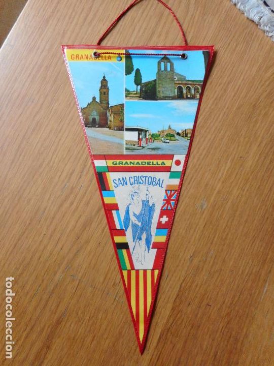 Fanions de collection: ANTIGUO BANDERIN SAN CRISTOBAL GRANADELLA LLEIDA A&Ntilde;OS 60