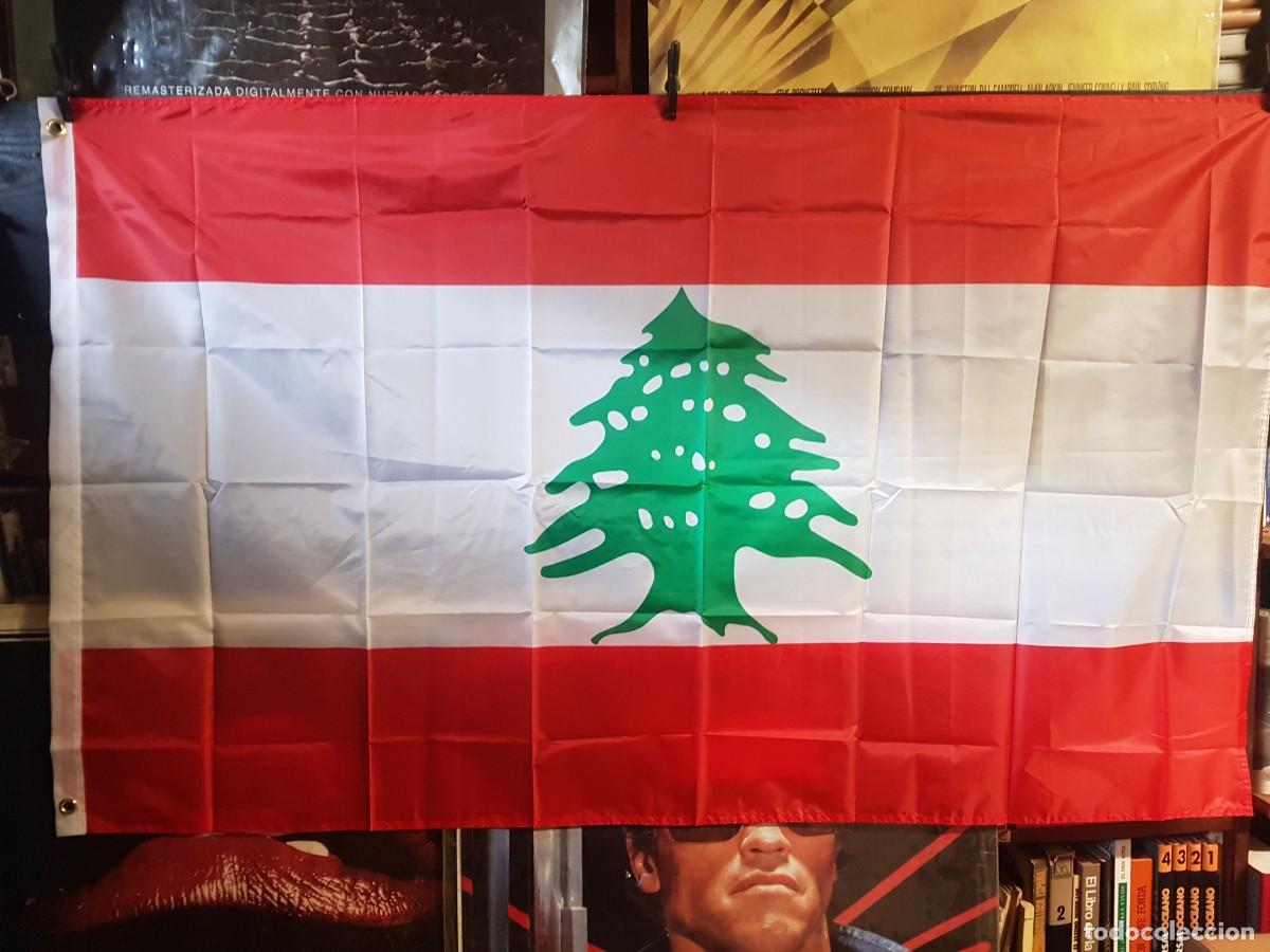 Banderines de colecci&oacute;n: BANDERA DE L&Iacute;BANO 150CMX90CM - Foto 1