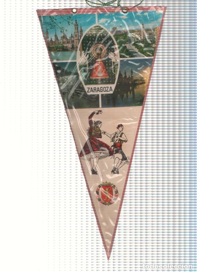 Sammlung von Wimpeln: BANDERIN: ZARAGOZA - Imagenes de Zaragoza y trajes tipicos bailando Jotas, con escudo