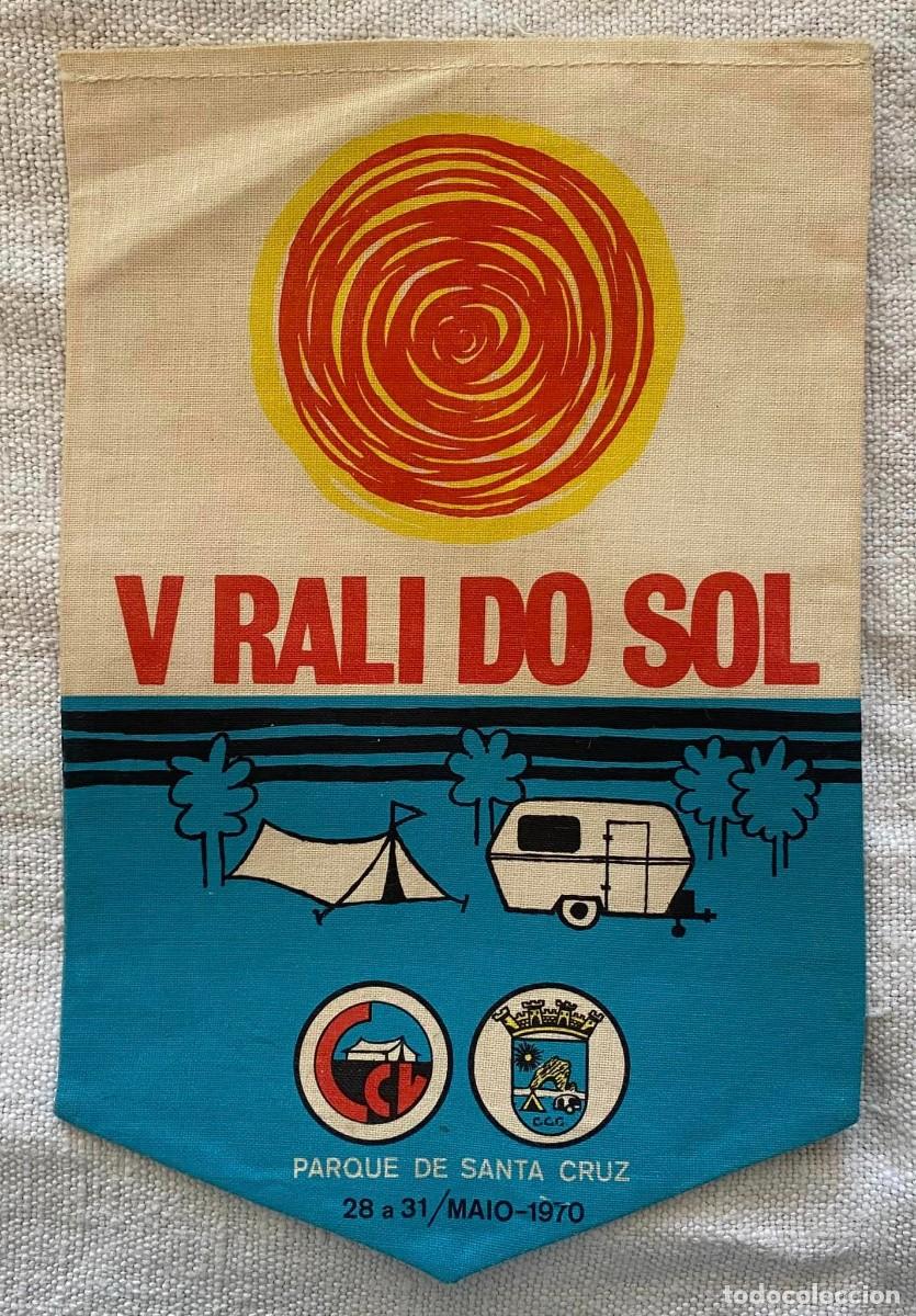 Sammlung von Wimpeln: camping banderin, Vintage, V Rally do Sol, Parque de Santa Cruz, Portugal 1970, raro