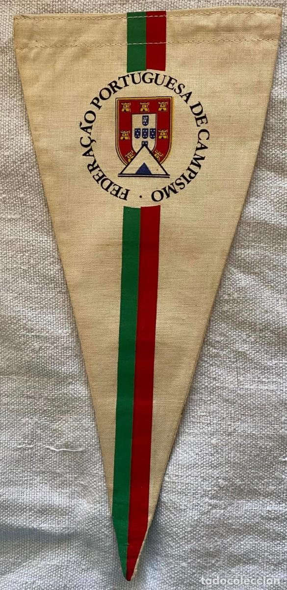 Sammlung von Wimpeln: camping banderin, Vintage, a&ntilde;os 70, Federaci&oacute;n Portuguesa de Camping Medidas - 27cm x 12cm