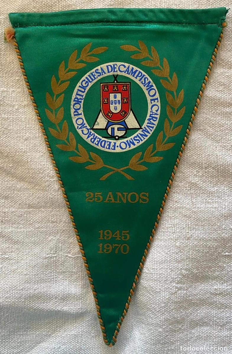 Sammlung von Wimpeln: camping banderin, Vintage, 1970, Federaci&oacute;n Portuguesa de Camping Medidas - 24cm x 15cm