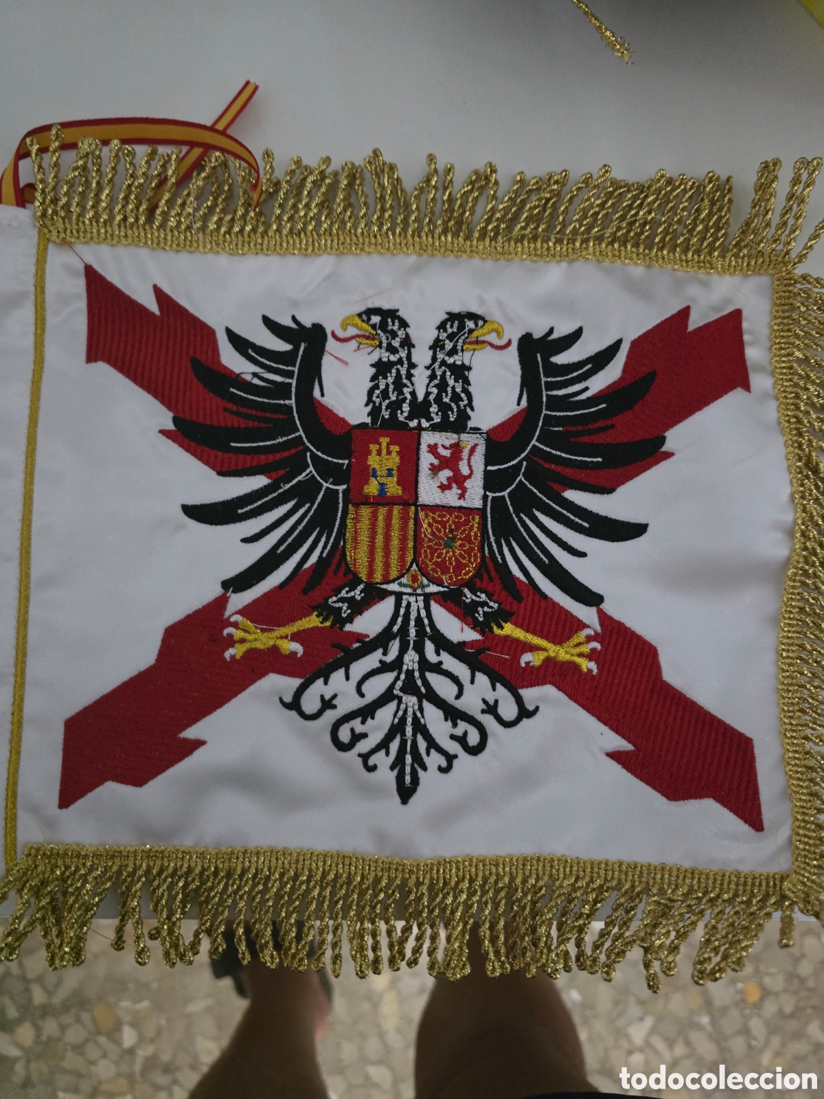 Bandierine di collezione: Banderin bandera militar escudo de los tercios bordado