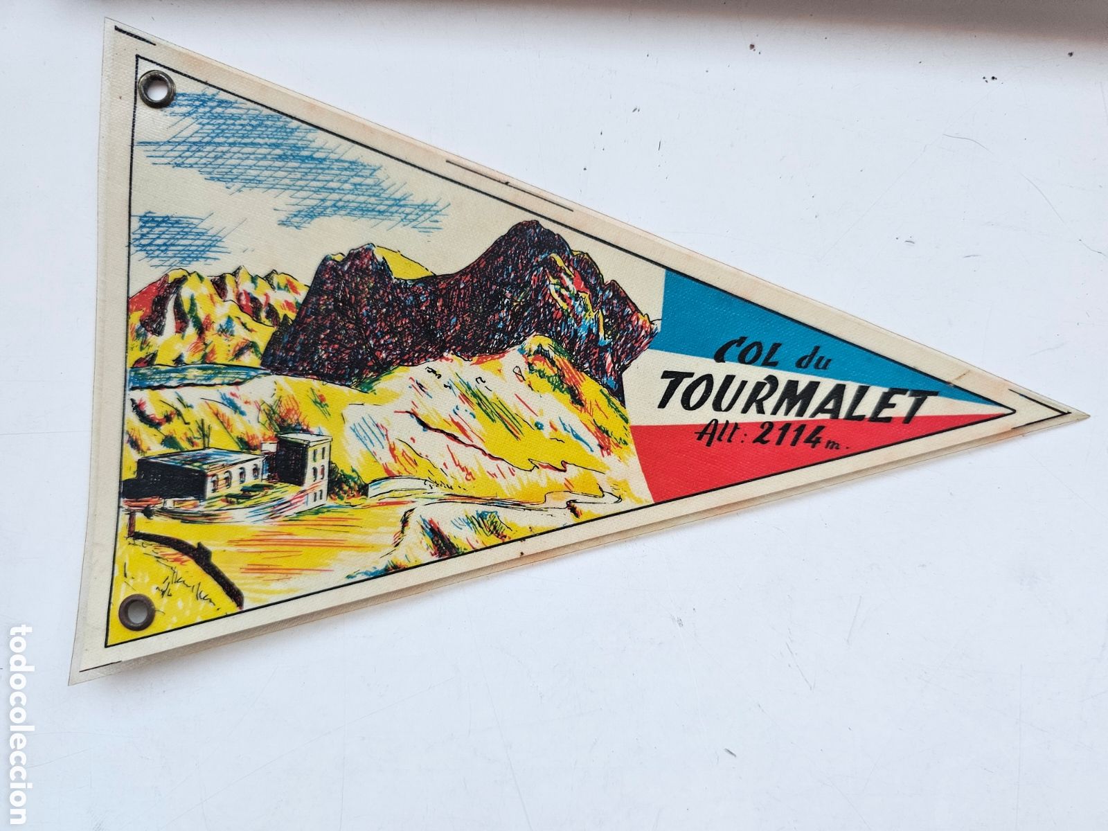 Galhardetes de cole&ccedil;&atilde;o: Bander&iacute;n de Los Pirineos Col du Tourmalet C B Forana ? 1950s 1960s
