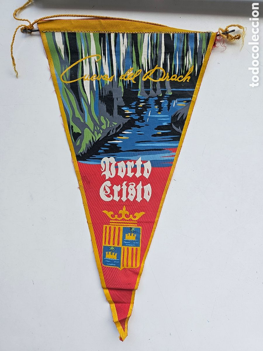 Banderines de colecci&oacute;n: Bander&iacute;n de las Cuevas del Drach, Porto Cristo Mallorca 1960s 1970s