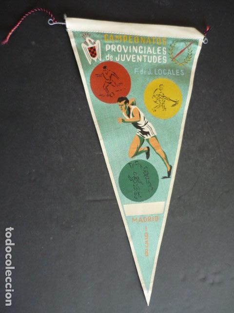 Fanions de collection: BANDERIN CAMPEONATOS PROVINCIALES DE JUVENTUD MADRID 1958