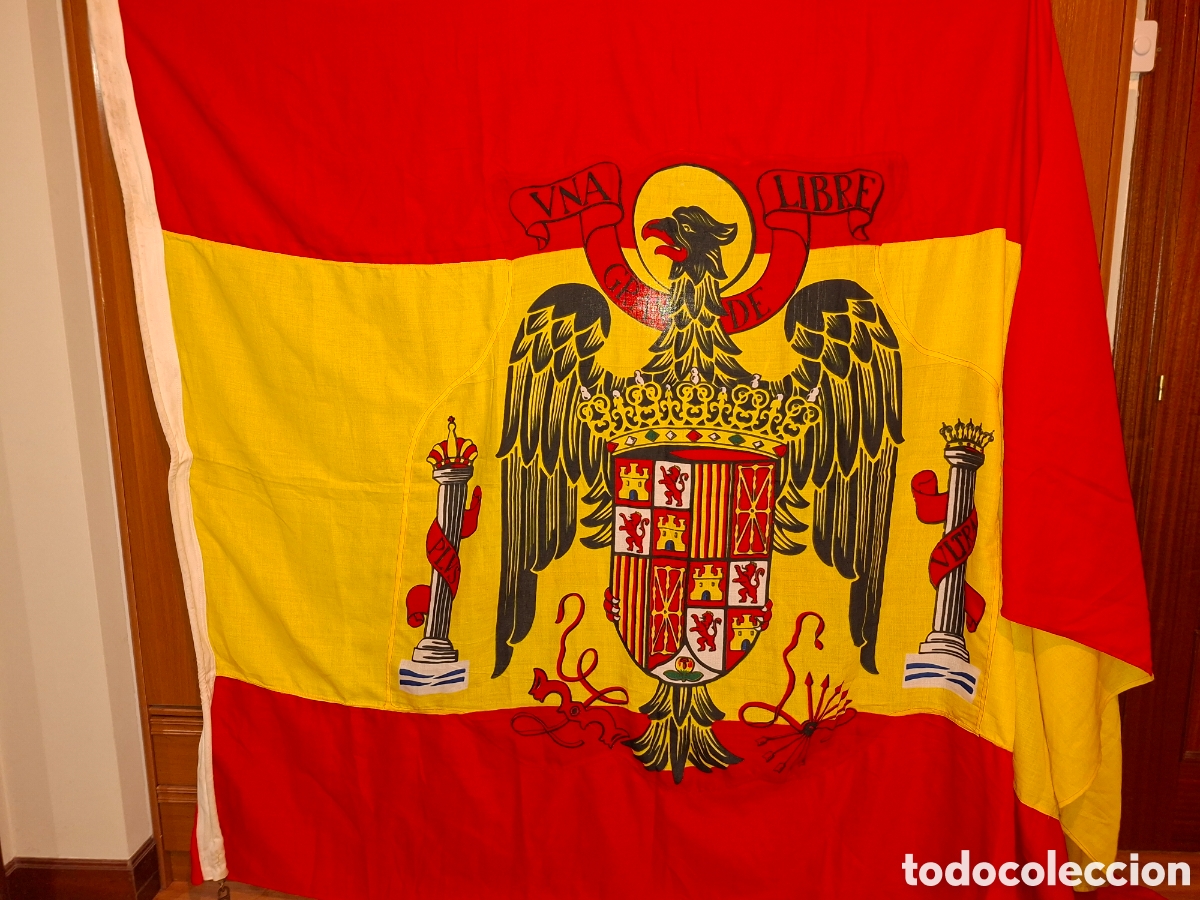 Collection pennants: Gran Bandera Espa&ntilde;a &eacute;poca Franco 1945-1977 nueva antigua militar &aacute;guila