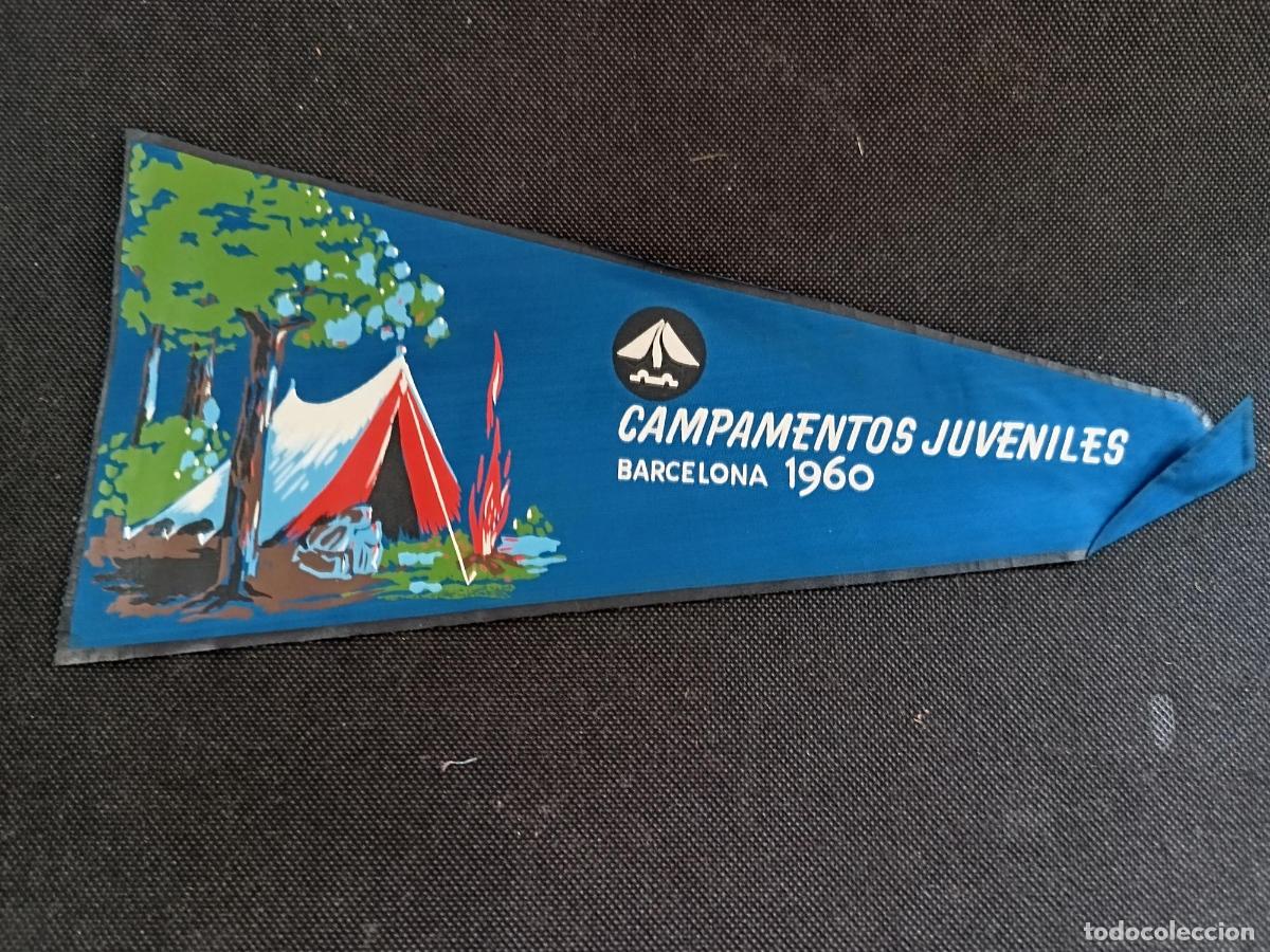 Banderines de colecci&oacute;n: Banderin Campamentos Juveniles Barcelona 1960