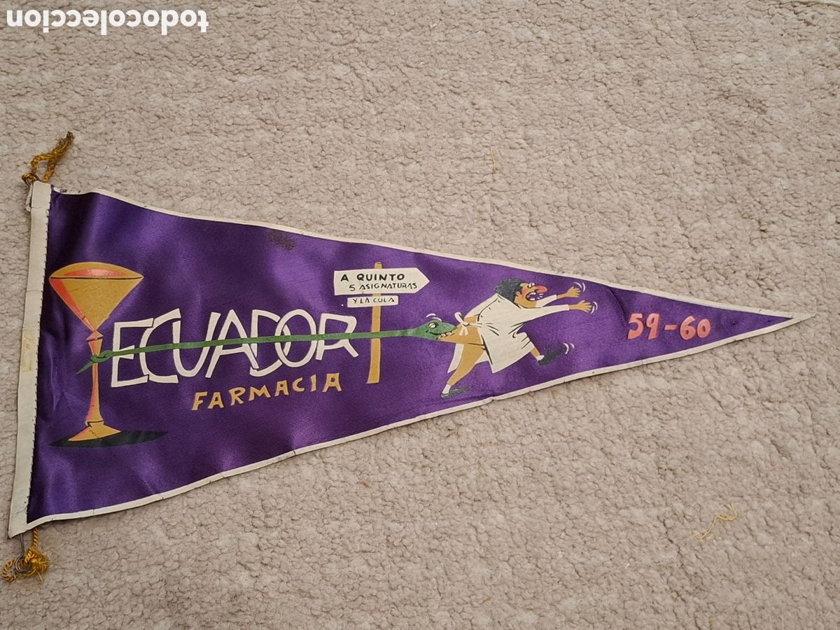 Banderines de colecci&oacute;n: Banderin Farmacia 1959-60, paso del ecuador, Facultad de Farmacia de Madrid
