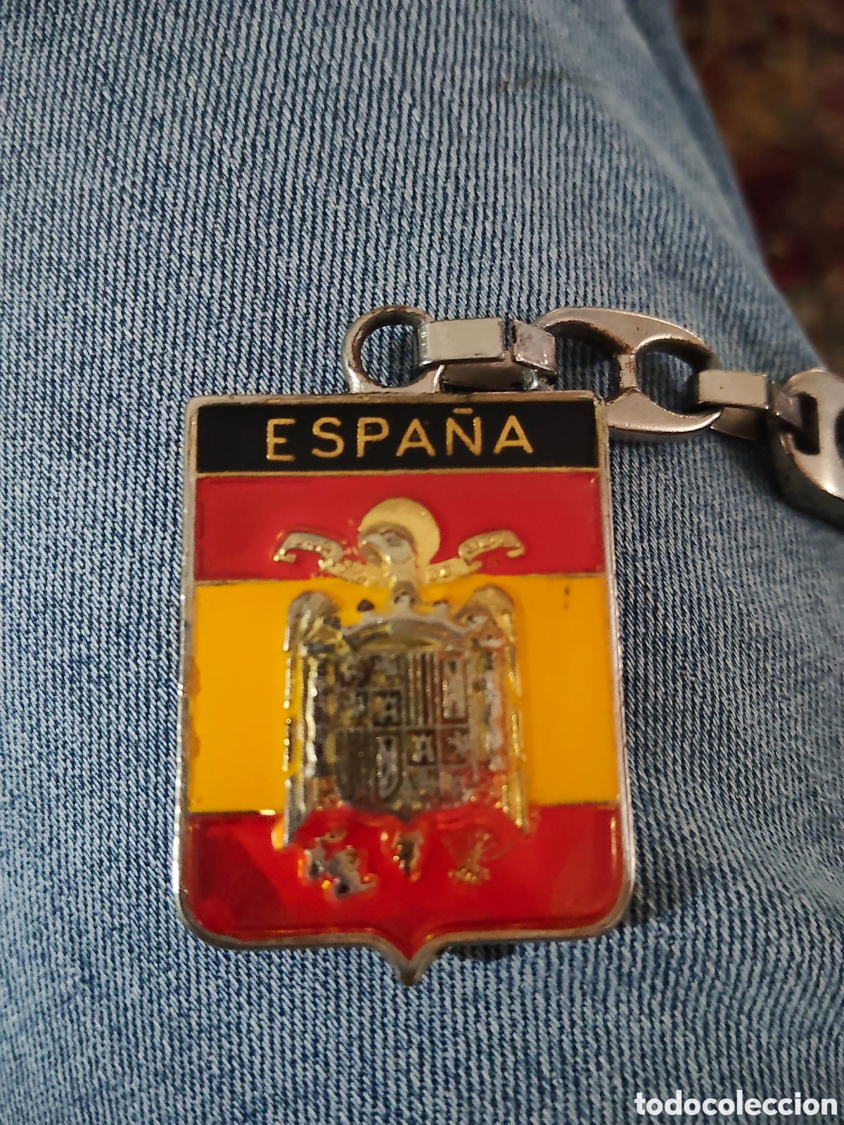 Banderines de colecci&oacute;n: Antiguo llavero Bandera Espa&ntilde;a