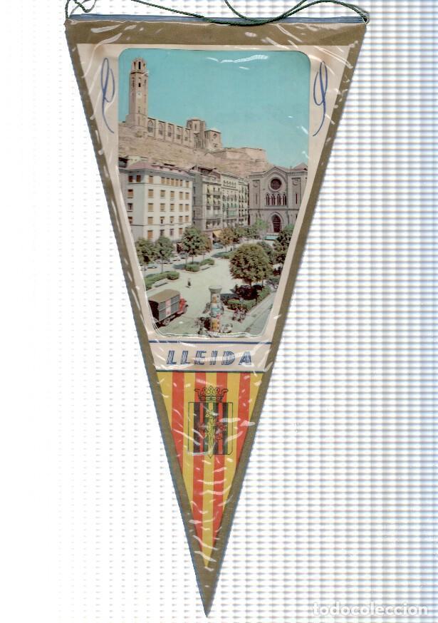 Bandierine di collezione: BANDERIN: LLEIDA - Vista de la Plaza de Sant Joan, la Seu en Parte superior y Escudo de la localidad