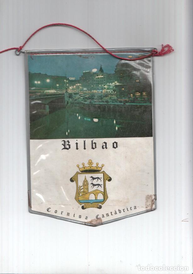 Bandierine di collezione: BANDERIN: BILBAO - Imagen nocturna y escudo de la localidad - VARIOS