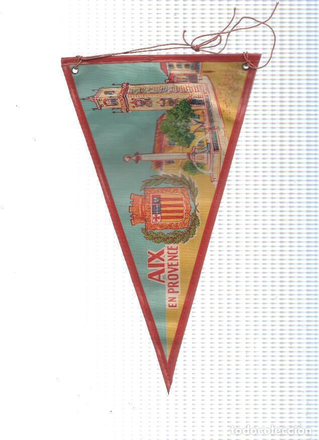 Bandierine di collezione: BANDERIN: AIX (Francia) - Dos Caras. En ambas caras ilustraciones del pueblo de AIX en la Provenza f